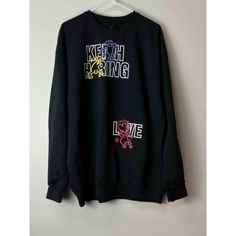 Keith Haring Black Men's Love Sweatshirt Xl